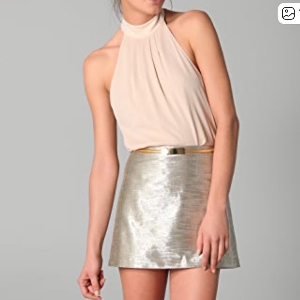 ❤️… Anna Catherine leather Silver Metallic Mini Skirt
